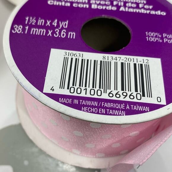 WIRED RIBBON LOT 12 spools bundle rolls festive assorted patterns and widths - Picture 10 of 12